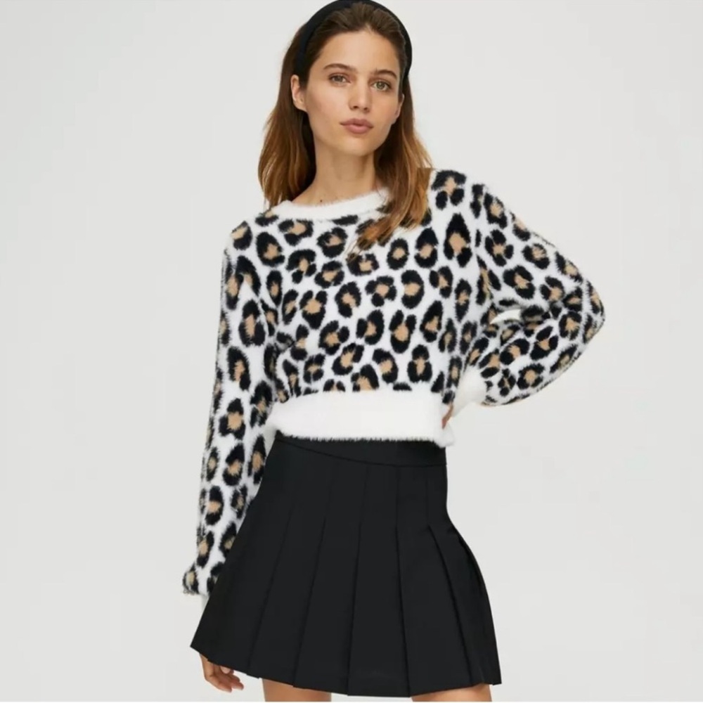 EUC! Aritzia/Sunday Best Leopard Print Sweater, Size XS - Picture 2 of 7